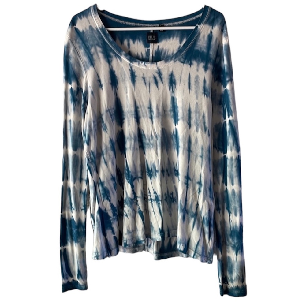 BLUE Saks Fifth Avenue tie-dye long sleeve top